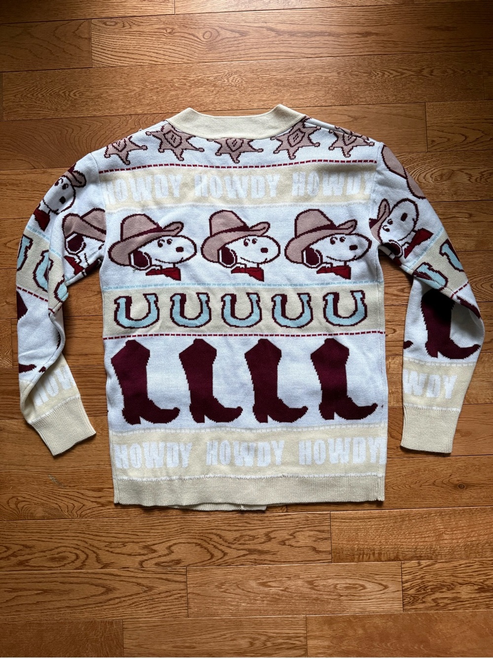 Peanuts Snoopy Western Howdy Button-Front Cardigan size XS - Picture 4 of 7